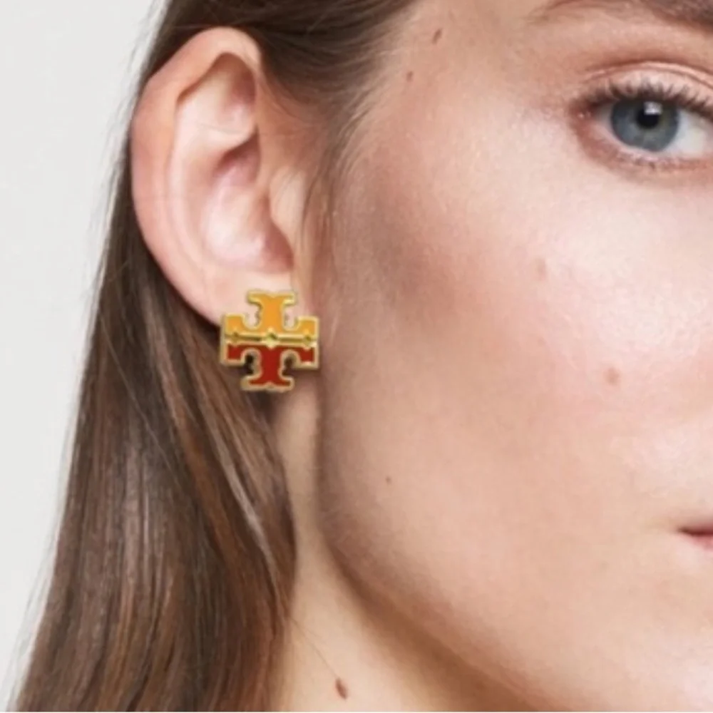 Tory Burch Red and Yellow Earrings